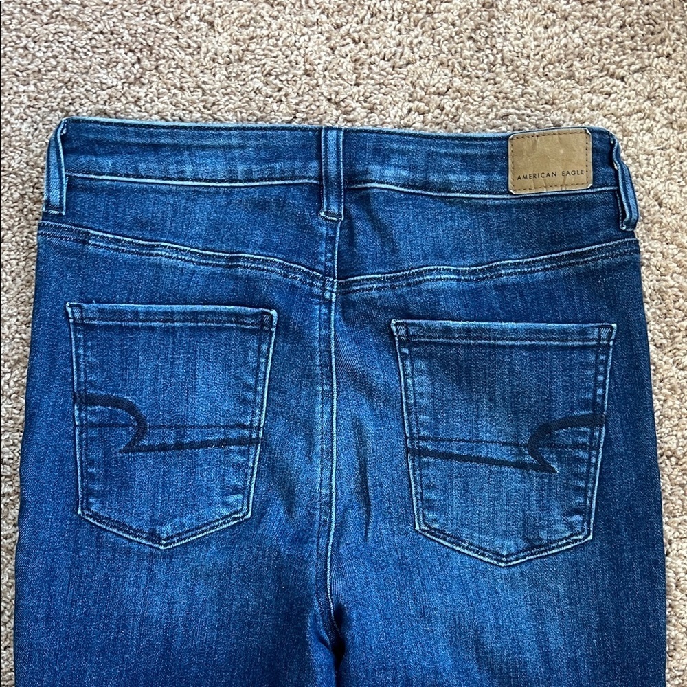 American Eagle Next Level Stretch Dark Skinny Blue Jeans Size 10 Short - Picture 6 of 10